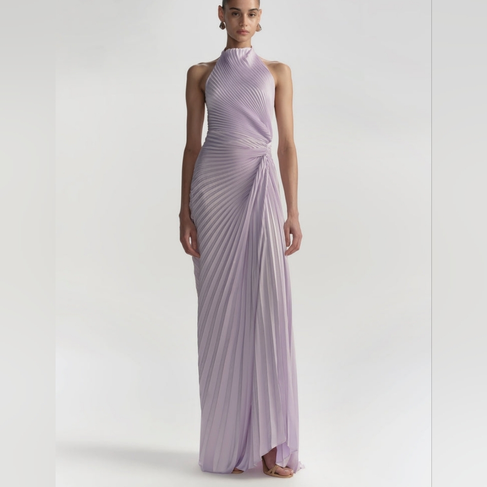 A.L.C. Romy Pleated Satin Gown